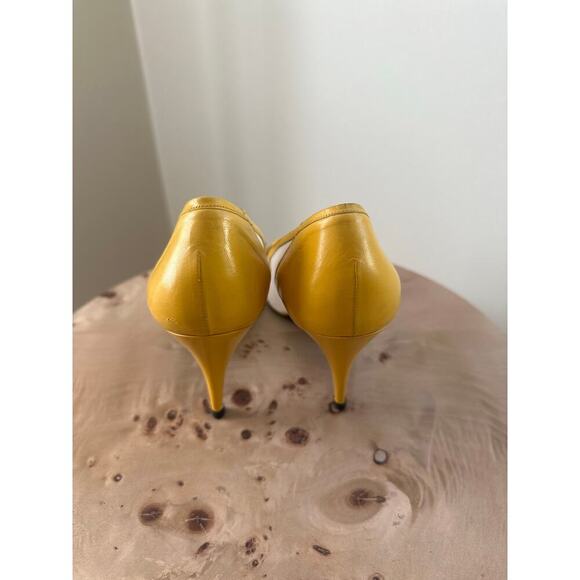 Sacha London Yellow Bow Heels Pointed Toe Size 7.5B - Picture 5 of 9